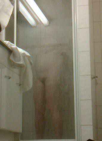 WIFE'S hairy cunt in shower