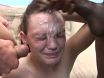 Teen gets BBC & White Cock, dislikes facial from both